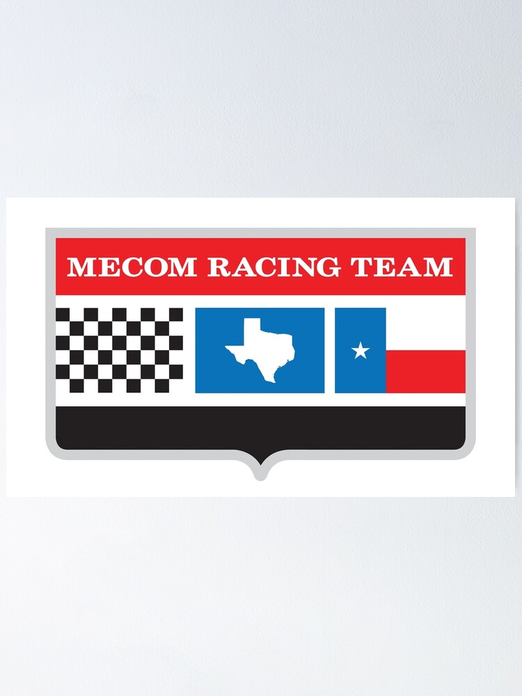 "Mecom Racing Team vintage logo - silver frame - small" Poster for Sale ...