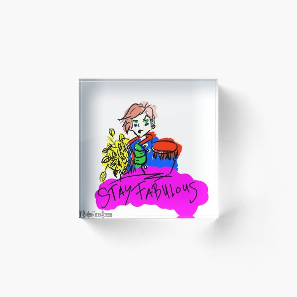 STAY FABULOUS Edgy Parrot Acrylblock