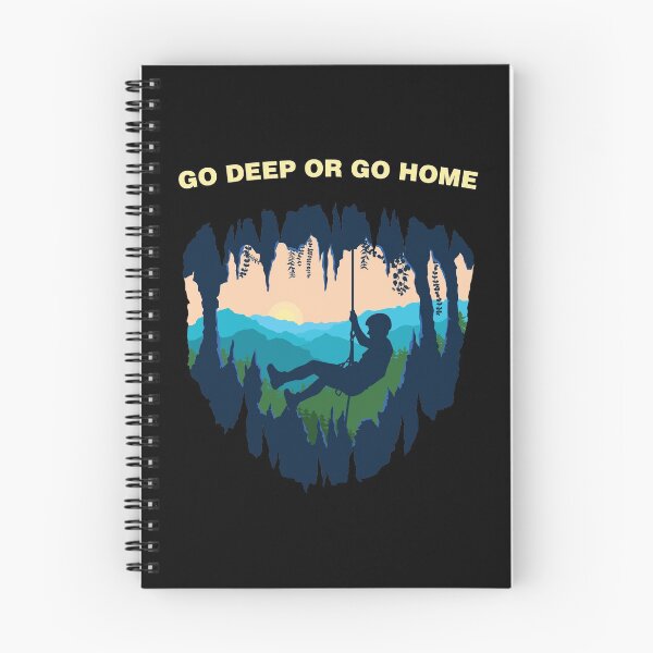 Item preview, Womens Funny Go Deep Spelunking Quote Caving Gift V-Neck print designed and sold by jakehughes2015.
