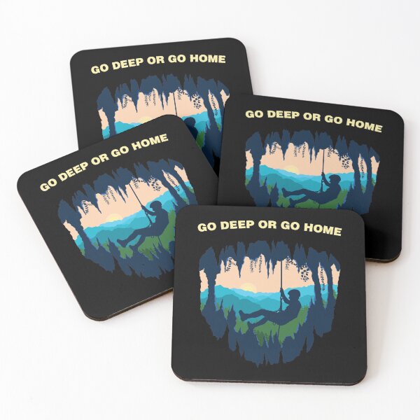 Item preview, Womens Funny Go Deep Spelunking Quote Caving Gift V-Neck print designed and sold by jakehughes2015.