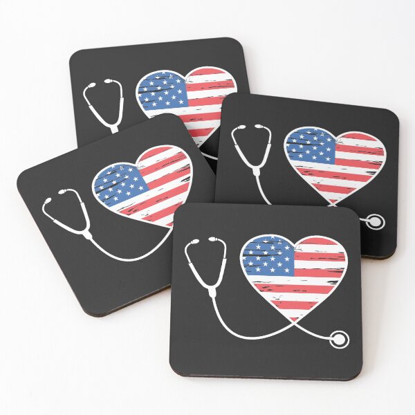 Item preview, 4th of July Nurse USA Flag Heart designed and sold by zedesignn.