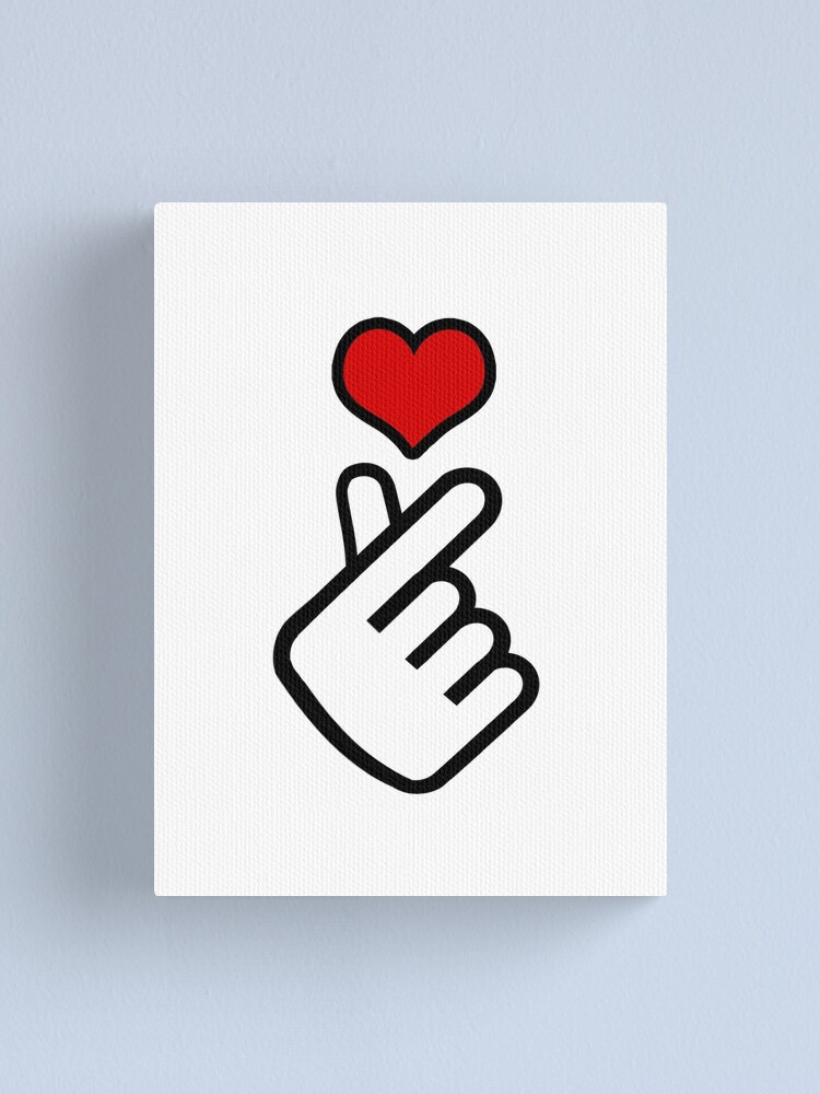 "korean finger heart emoji" Canvas Print for Sale by primetee Redbubble