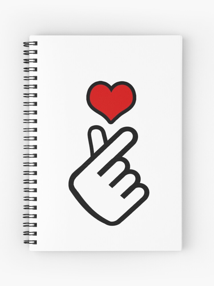 Cuaderno de espiral «dedo coreano corazón emoji» de primetee | Redbubble