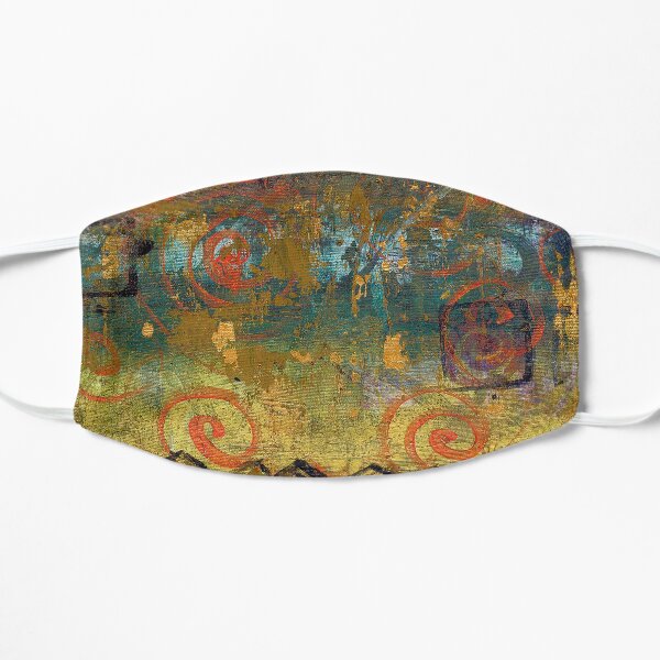 Irish Archaeological - Genetic Memory - Acrylic on Canvas by Kathrina Shine Flat Mask