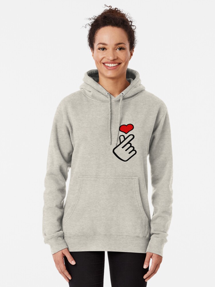 Korean finger heart hoodie best sale