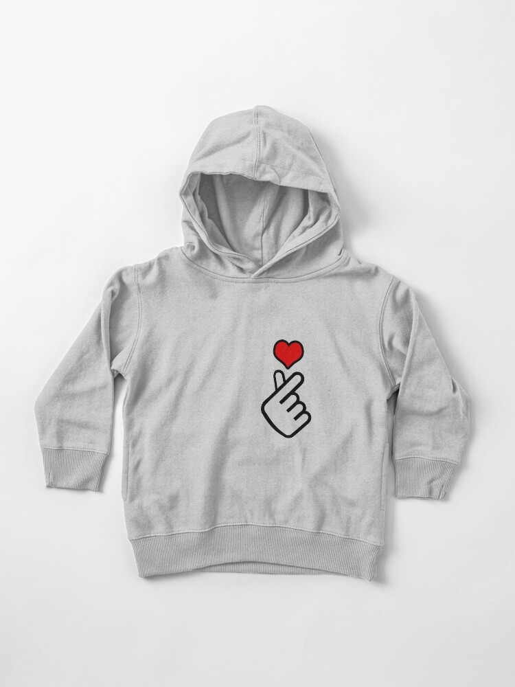 korean finger heart hoodie
