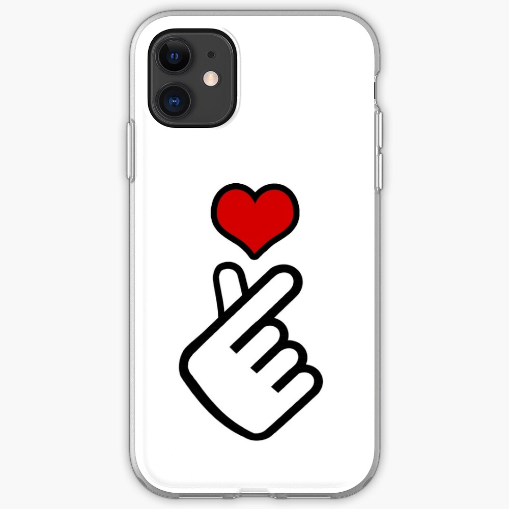 korean finger heart emoji iphone case cover by primetee redbubble redbubble