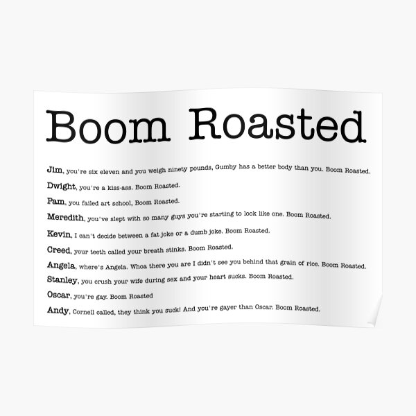 "Boom Roasted" Poster by haris0250 Redbubble