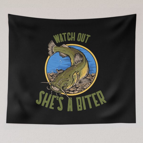 Item preview, Funny Catfish Fishing She's a Biter design designed and sold by jakehughes2015.