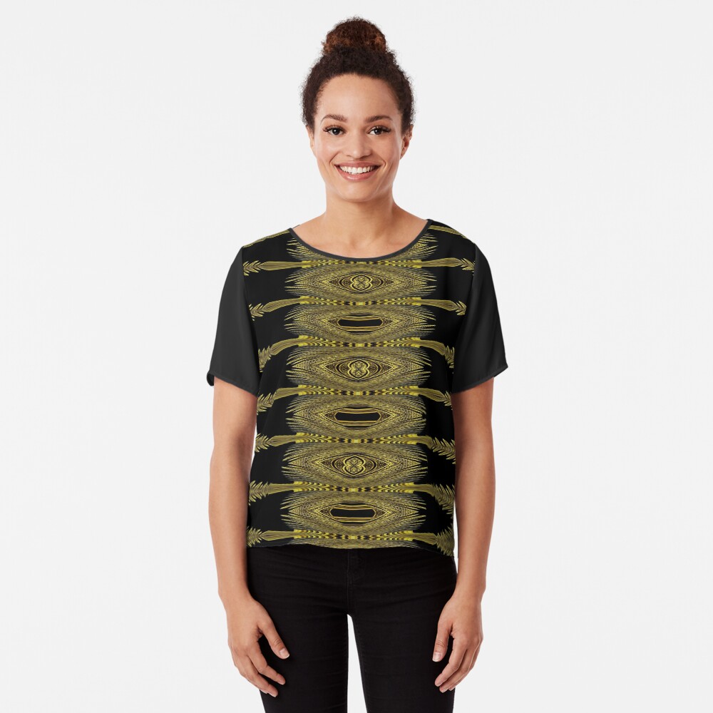Golden Floral Creations (1) Chiffon Top