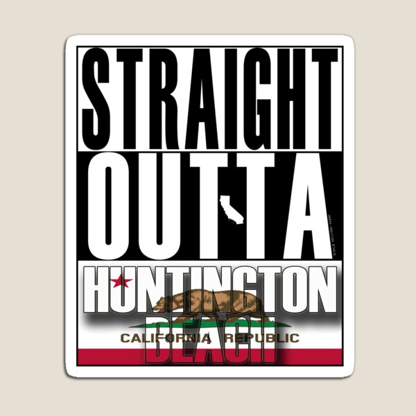 Artikelvorschau, Gerade Outta Huntington Beach Kalifornien Flagge von Merch Creation Studio entworfen und verkauft von MerchCStudio.