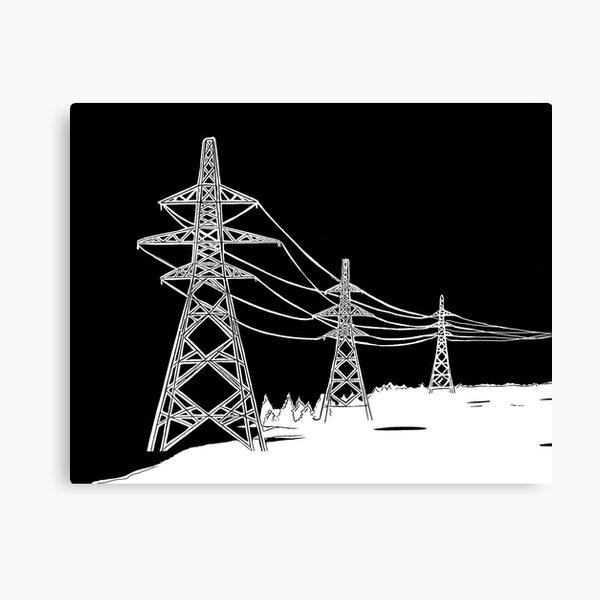 Black and White Pylons Canvas Print