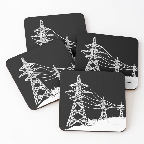 Item preview, Pylons Linocut in Black and White designed and sold by Maddy Bennett.