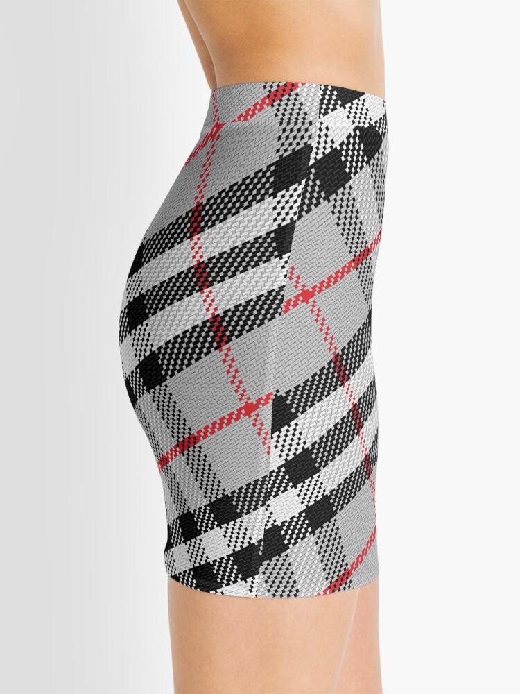 Alternate view of Scottish tartan black, white, red and grey Mini Skirt