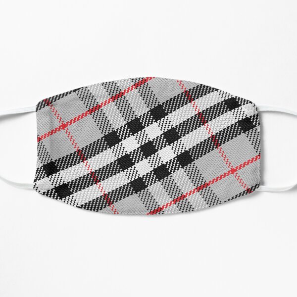Scottish tartan black, white, red and grey Mask