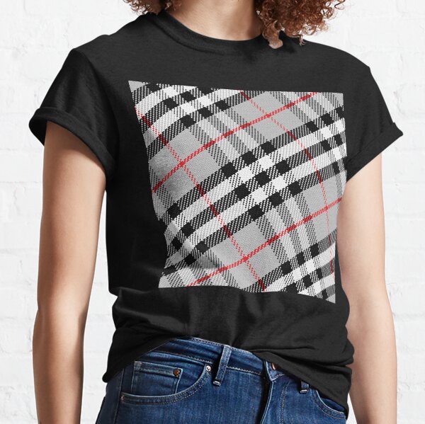 Scottish tartan black, white, red and grey Classic T-Shirt