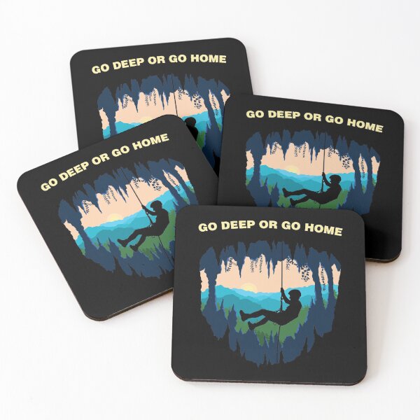 Item preview, Womens Go Deep Or Go Home Funny Caving Quote Spelunker V-Neck product designed and sold by jakehughes2015.