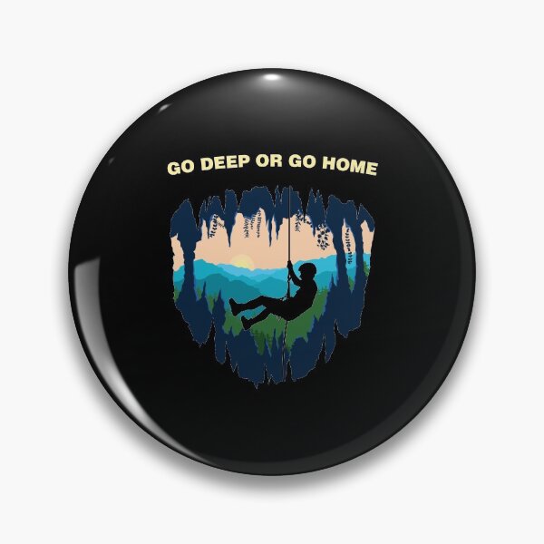 Item preview, Womens Go Deep Or Go Home Funny Caving Quote Spelunker V-Neck product designed and sold by jakehughes2015.