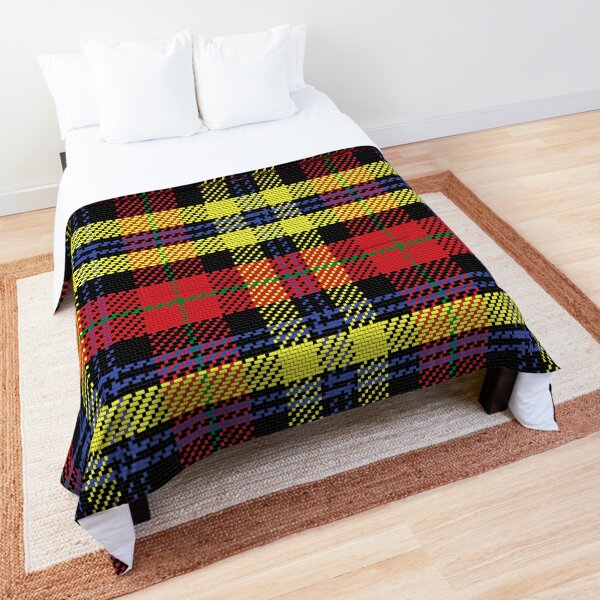 Scottish tartan Black Watch, black, yellow, red Comforter