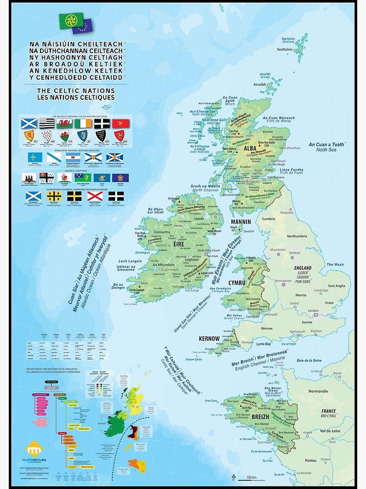 « Les six nations celtiques : cartes, drapeaux et langues » par Multinatio