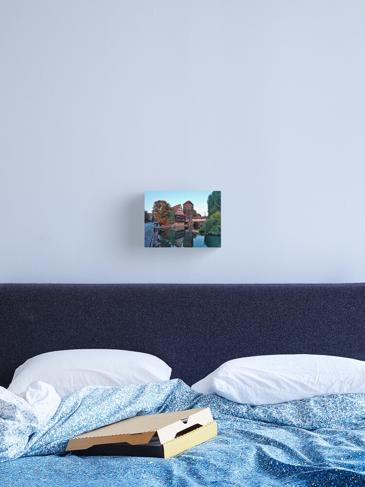 Thumbnail 2 of 3, Canvas Print, Old Canal In Nuremberg 2 designed and sold by RajasIntuits.
