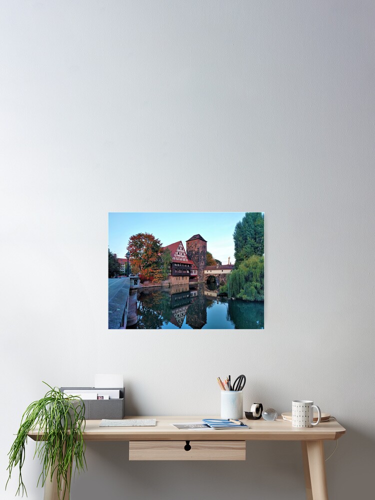 Thumbnail 2 of 3, Poster, Old Canal In Nuremberg 2 designed and sold by RajasIntuits.