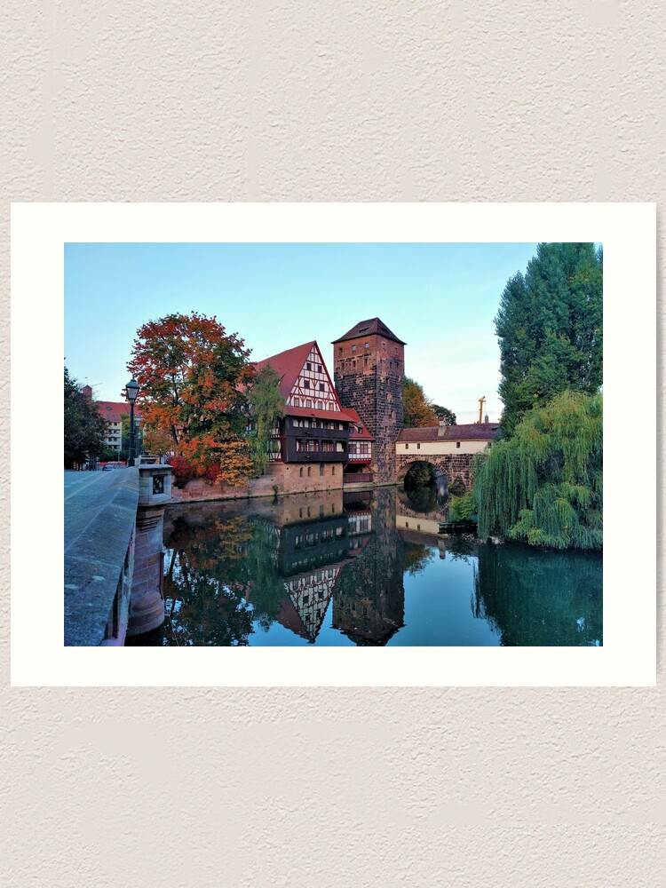Thumbnail 1 of 3, Art Print, Old Canal In Nuremberg 2 designed and sold by RajasIntuits.