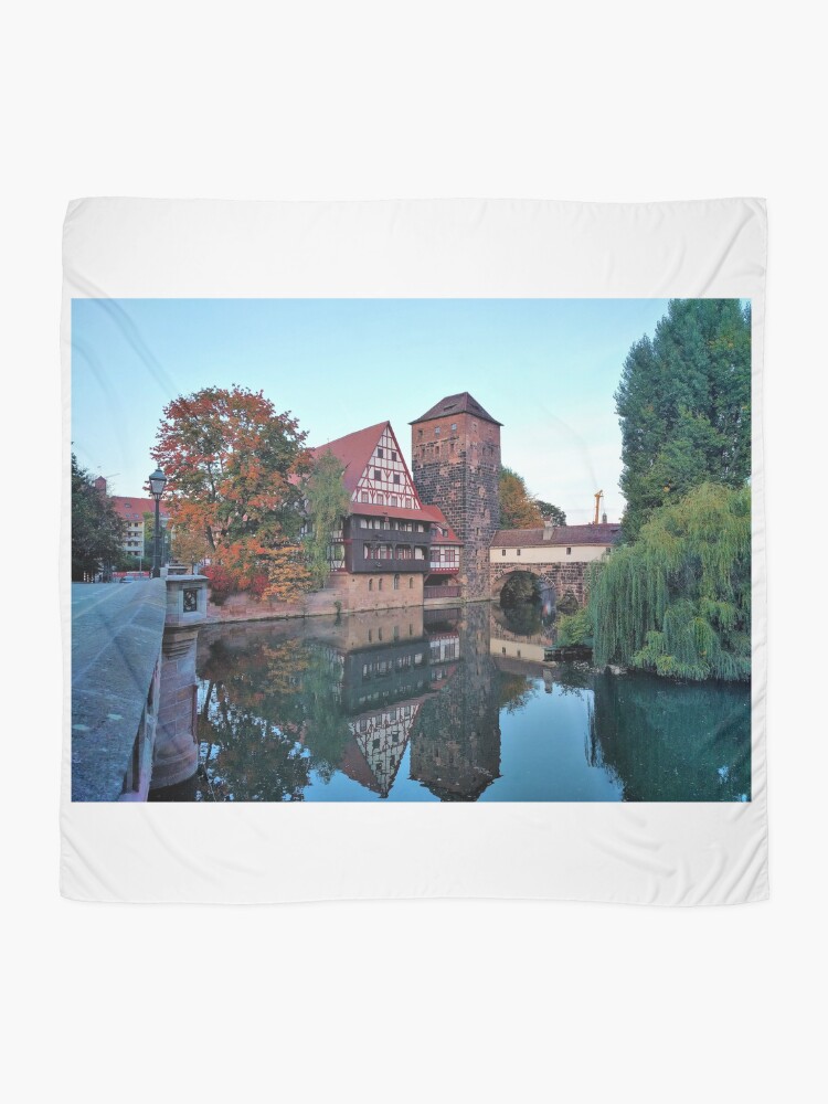 Thumbnail 2 of 3, Scarf, Old Canal In Nuremberg 2 designed and sold by RajasIntuits.