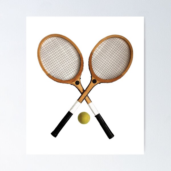 vintage Tennis rackets and tennis ball, retro image Poster
