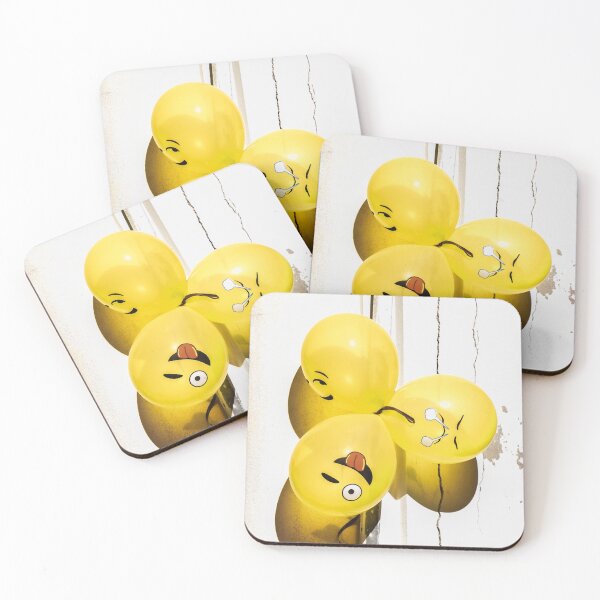Item preview, Yellow emoji balloons bunched together in the sun designed and sold by Retro Futurist.