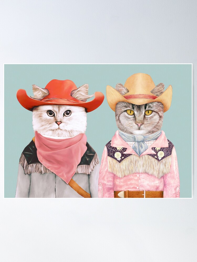 Thumbnail 2 of 3, Poster, Cowboy Cats designed and sold by AnimalCrew.