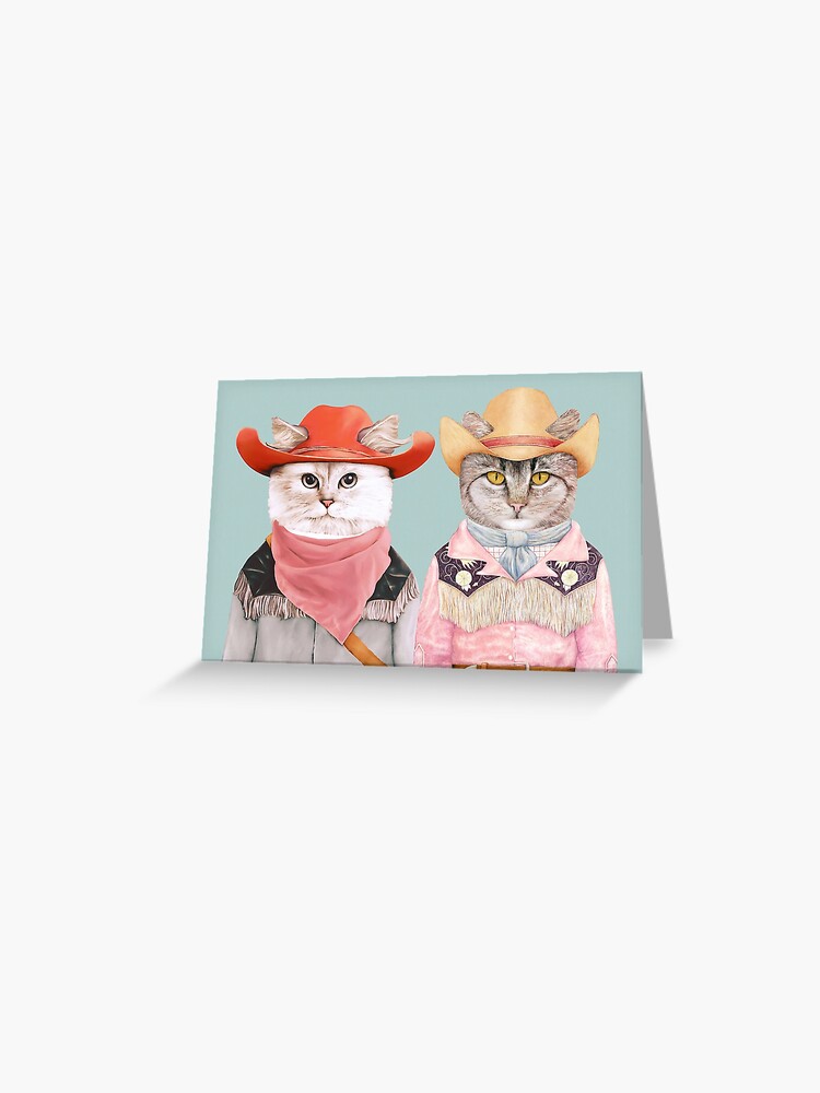 Thumbnail 1 of 2, Greeting Card, Cowboy Cats designed and sold by AnimalCrew.