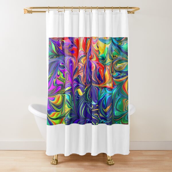 Rainbow paint Shower Curtain