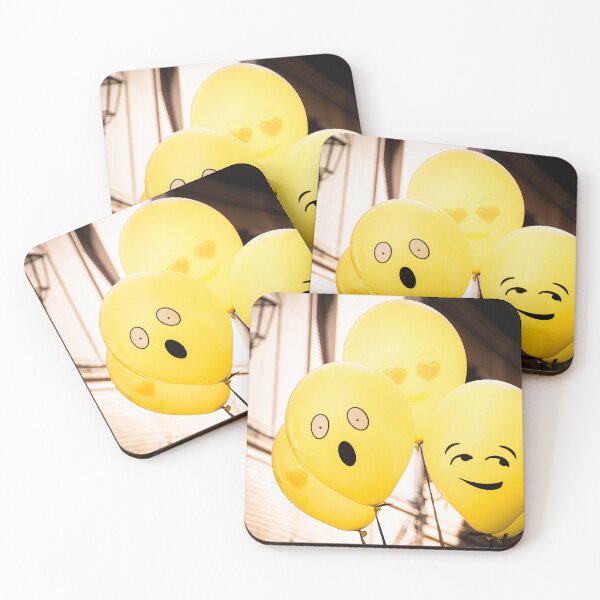 Item preview, A bunch of floating yellow Emoji balloons designed and sold by Retro Futurist.