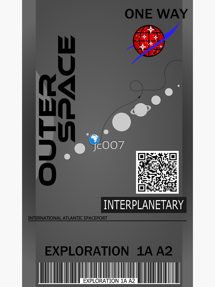 "Outer Space ticket" Sticker by jc007 Redbubble