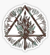 ANCIENT FIRE SYMBOL - aqua grunge ***find hidden gems in my portfolio*** Sticker