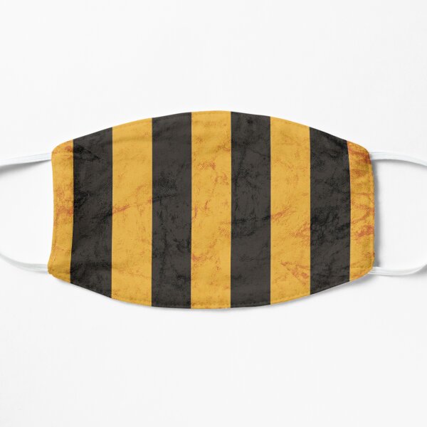 Retro Black and Gold Geometric Striped Pattern Flat Mask