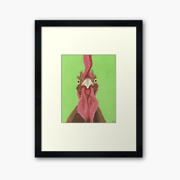 Rooster Art Print, colorful rooster decor Framed Art Print
