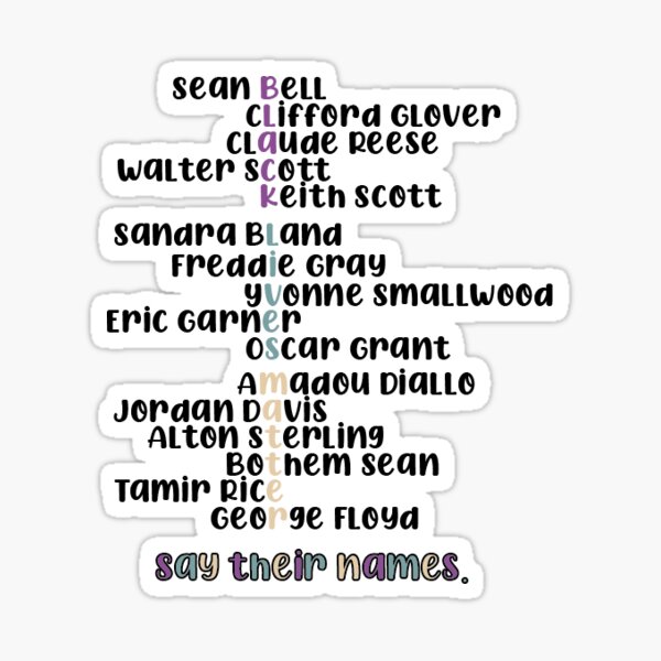 Say Their Names Sticker