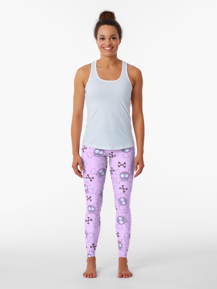 Pastel Goth Leggings With Bats, Kawaii Clothes, Creepy Cute Yoga