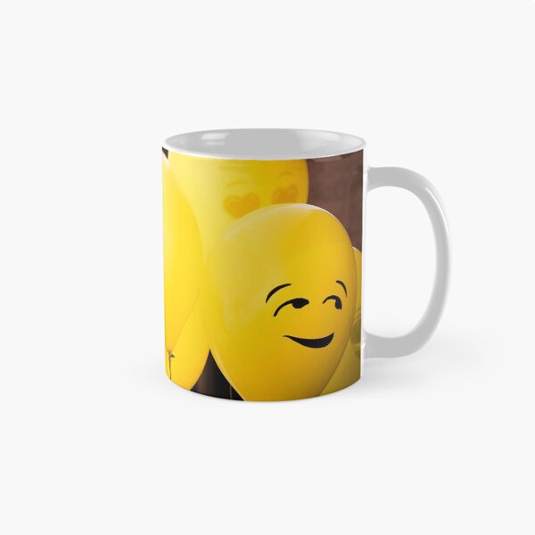Item preview, Fun yellow Emoji balloons floating as one spots something shocking designed and sold by Retro Futurist.