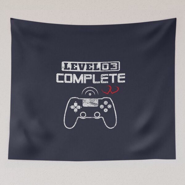 Item preview, Level 3 complete 3rd Wedding Anniversary Gift Couple Video Gamer Gifts for Him & for Her designed and sold by BCNDesign.