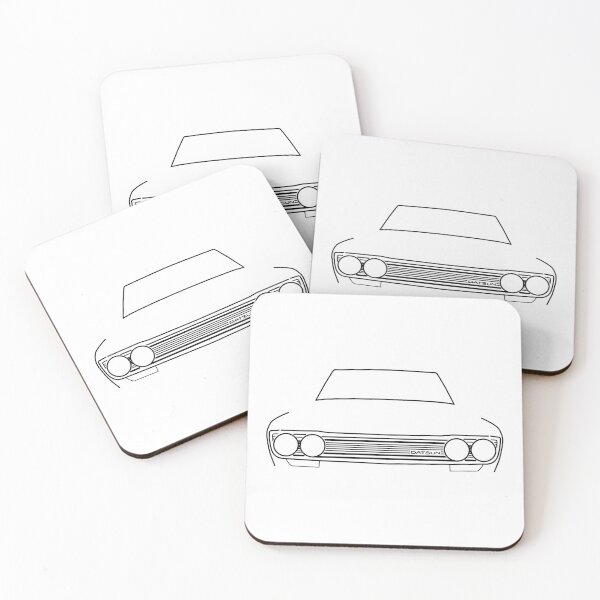 Item preview, Datsun 510 classic car black outline graphic designed and sold by soitwouldseem.