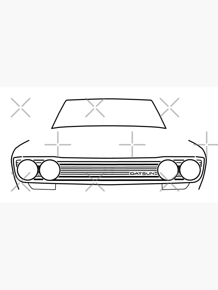 Datsun 510 classic car black outline graphic