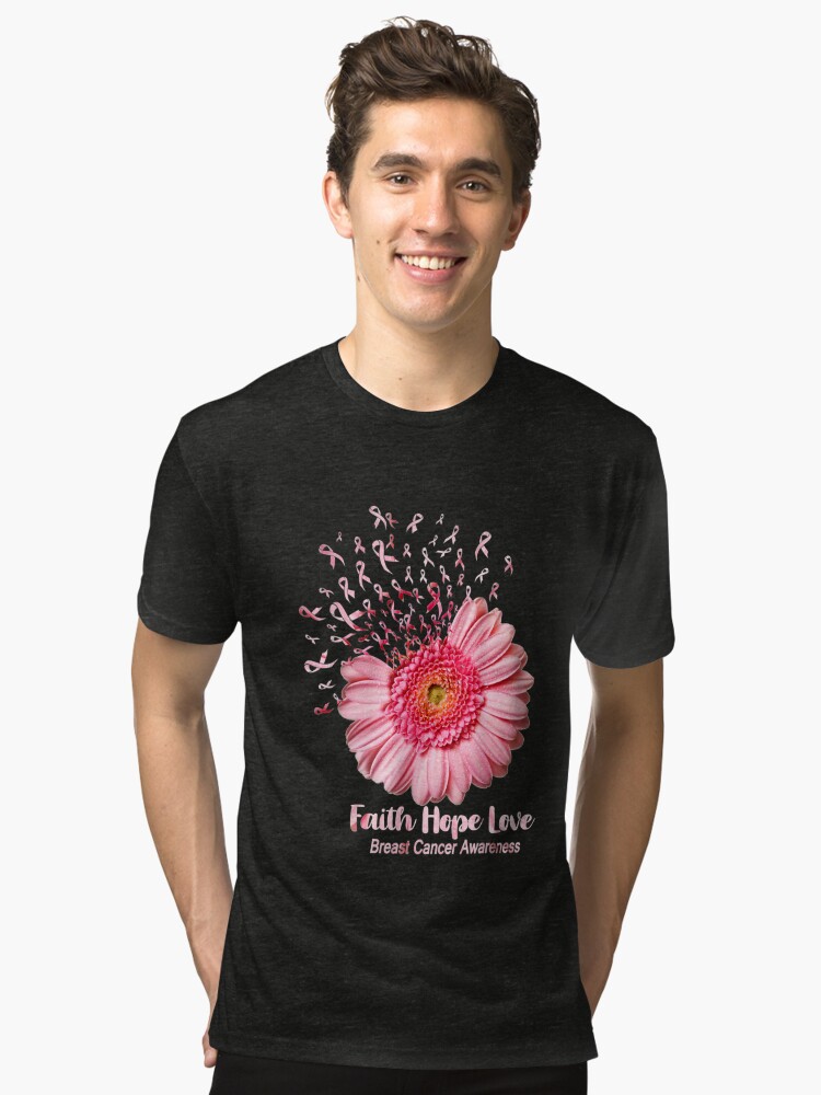 Faith Hope Love T-shirt fleur de marguerites Cancer du Sein Sweatshirt 
