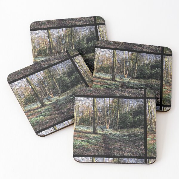 Forest and snowdrop carpet Coasters (Set of 4)