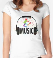 MUSIC Women's Fitted Scoop T-Shirt