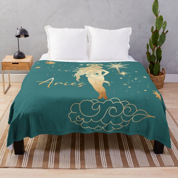 Item preview, Aries Woman in the Stars Gliding on a Cloud - Teal designed and sold by Breece.