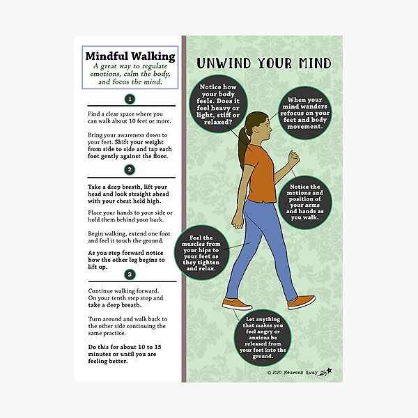 Mindful Walking - Mental Health - Coping Skills Photographic Print