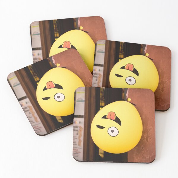 Item preview, Yellow winking emoji balloon hangs upside down designed and sold by Retro Futurist.